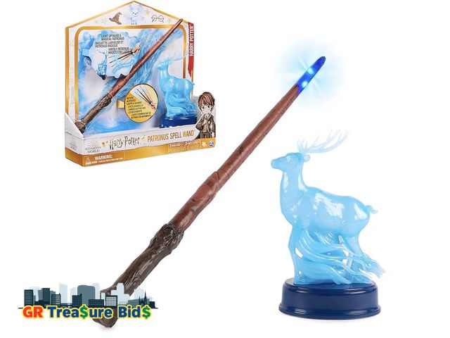 Lot 111-66628 - Wizarding World, Harry Potter 13" Light-Up Patronus Wand Collectible Toy + Figure, Lights &amp; Soun...