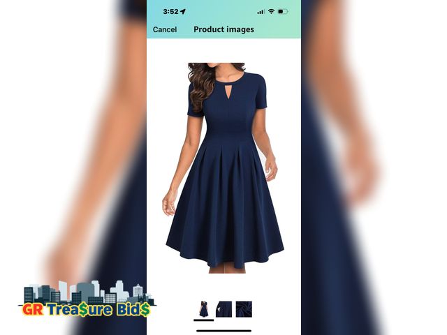 Lot 111-17736 - New YATHON Women's Vintage Floral Flared A-Line Swing Casual Party Dresses with Pockets Size XL