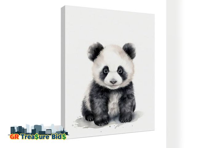 Lot 111-706905 - New Woodland Nursery Decor, Baby Room Decor, Panda Wall Art Decorations For Safari Nursery Kids Todd...