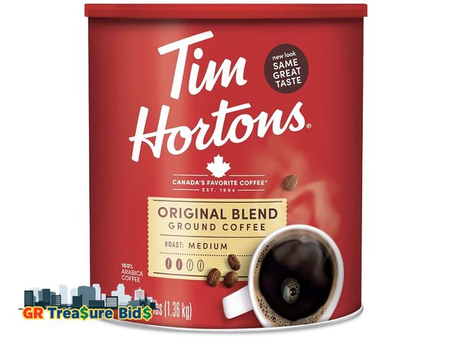 Lot 111-79267 - Tim Hortons Original Blend, Medium Roast Ground Coffee, Canada’s Favorite Coffee, Made with 100% Ara...