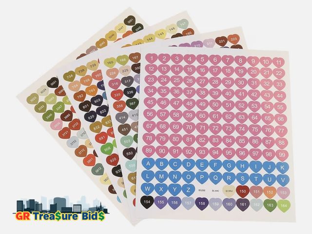 Lot 111-50767 - New 447 Color Diamond Painted Number Stickers, Multi-Colors Diamond Painted Storage Containers Numbe...