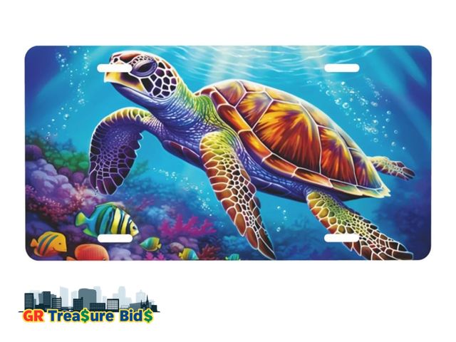 Lot 111-40487 - Ocean Sea Turtle License Plate, Decorative Car Front License Plate, Aluminum Novelty License Plates ...
