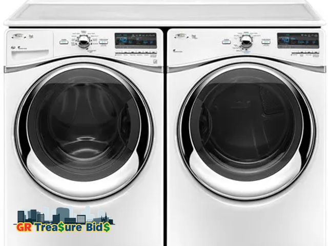 Lot 111-82063 - Whirlpool Duet WFW94HEXW Washer & Dryer Set 27 Inch Front-Load Washer with 4.3 cu. ft. Capacity, 10 ...