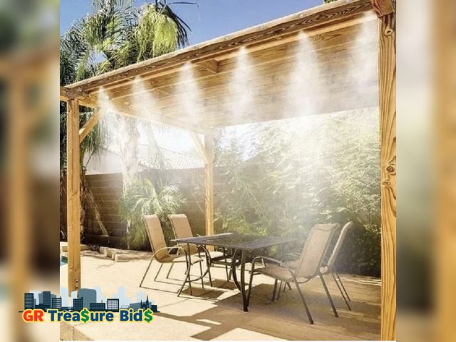 Lot 111-30647 - YuYo Misting System, Misters for Outside Patio, 59FT Misting Line +19 Brass Mist Nozzles + 3/4" Bras...