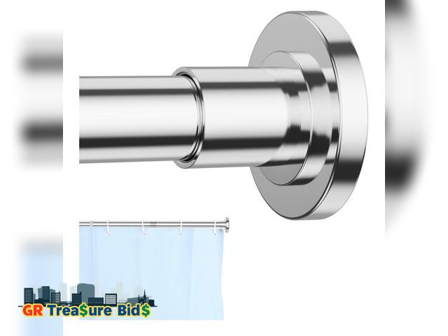 Lot 111-8262 - Chrome Shower Curtain Rod 32 to 43 Inch,1 Inch Diameter Adjustable Spring Tension Curtain Rod No Dri...