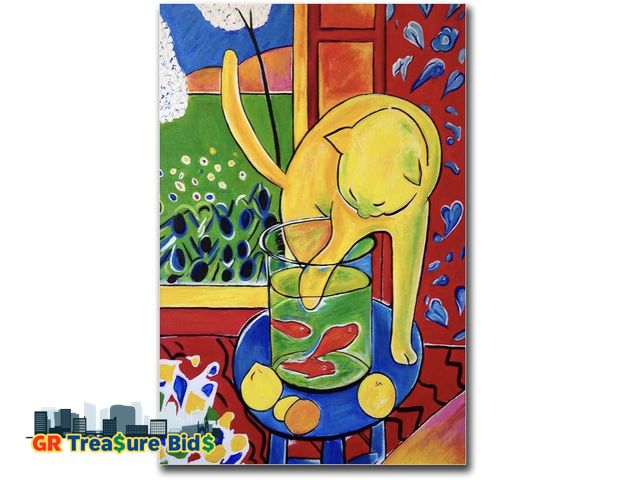 Lot 111-53906 - New GEORHJ Printed Canvas Painting Wall Art Henri Matisse Art Print The Cat with Red Fish by Matisse...