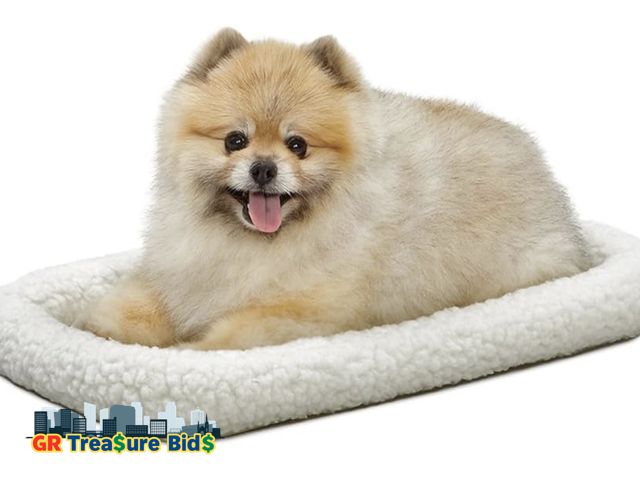 Lot 111-66362 - New MidWest Homes for Pets QuietTime XS Dog Bed – White Fleece Bolster, Ultra-Soft and Machine Washa...