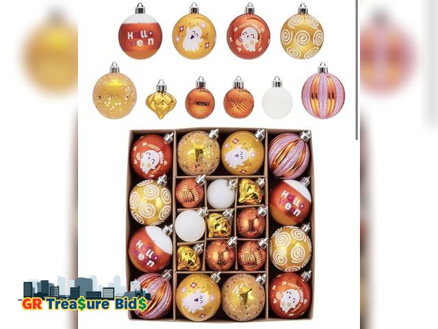 Lot 111-78677 - New DecorbyHannah Halloween Ornaments for Small Tree, 21ct Pink Orange Cute Halloween Tree Ornaments...