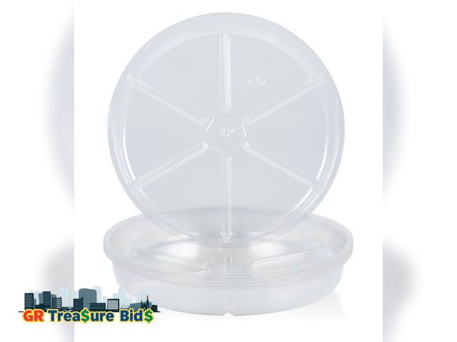 Lot 111-33784 - 12 pack of 12 inch Clear Plastic Plant Saucer Drip Trays for pots (12")