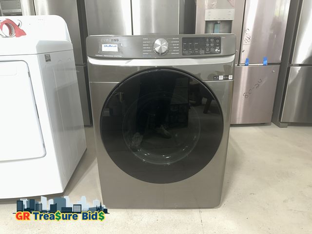 Lot 111-49453 - Samsung DVE45B6300P Dryer Samsung Extra Large Stackable Steam Cycle Vented Electric Dryer ( Platinum...