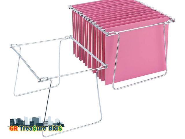Lot 111-29995 - 2 Packs Hanging File Folder Frame,Heavy Duty Steel Hanging File Organizer,File Cabinet Rails,Adjusta...