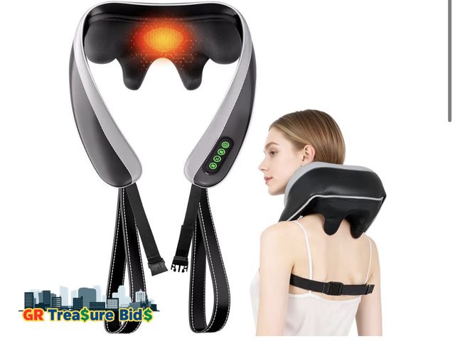 Lot 111-82772 - New 6D Neck Massager for Pain Relief Deep Tissue, Kneading Shiatsu Neck and Shoulder Massager with H...
