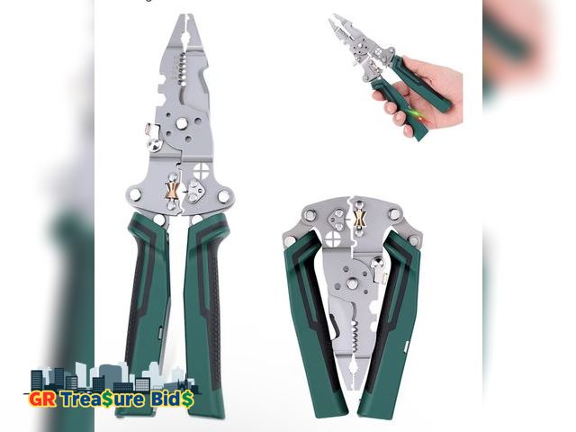 Lot 111-030737 - New Multi-Function Foldable Wire Stripper with Voltage Tester, Professional Foldable Multi-Tool Plie...