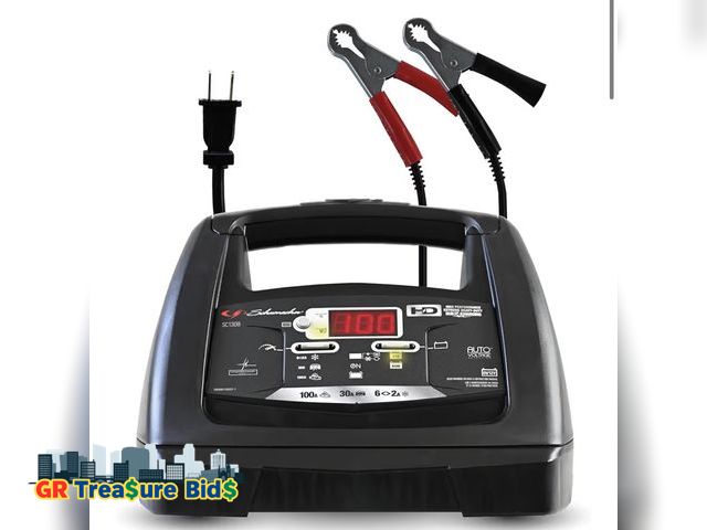 Lot 111-86622 - Schumacher Electric 6A Car Battery Charger and 100A Engine Starter, 6-in-1 Solution, Maintainer, 30A...