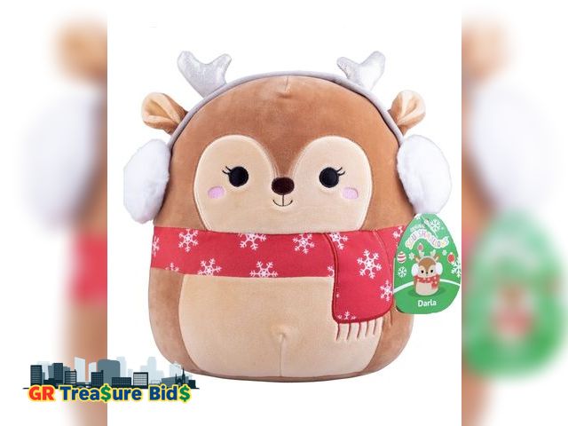 Lot 111-52358 - Squishmallows Original 10-Inch Darla The Christmas Deer - Official Jazwares Holiday Reindeer Plush- ...