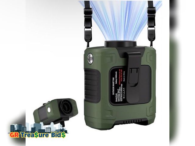 Lot 111-58084 - Portable Waist Fan 18000RPM Strong Airflow Waist Fan Belt fan With Max 12H Working Time 3 Speeds adj...