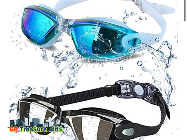 Lot 111-28245 - Swim Goggles - Swimming Goggles,Pack of 2 Professional Anti Fog No Leaking UV Protection Wide View S...