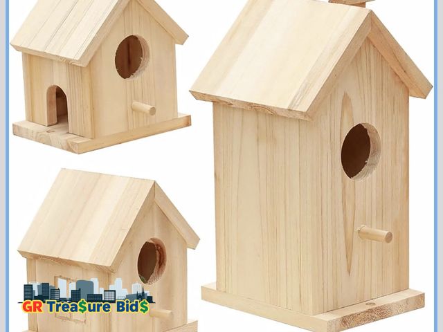 Lot 111-52428 - New Wooden Bird House Kit,Outdoor Hanging DIY Birdhouse Kit for Kids Woodcraft,Bird Houses for Outsi...