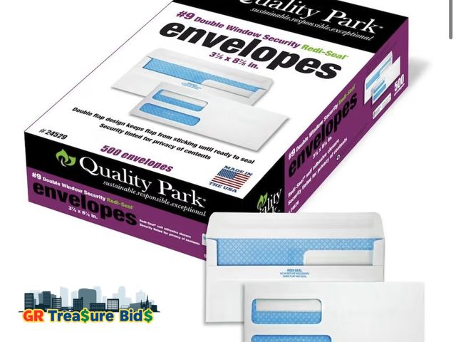 Lot 111-063926 - Quality Park #9 Security Envelopes, Double Window, Self Seal, Invoices/QuickBooks Statements, 3-7/8 ...