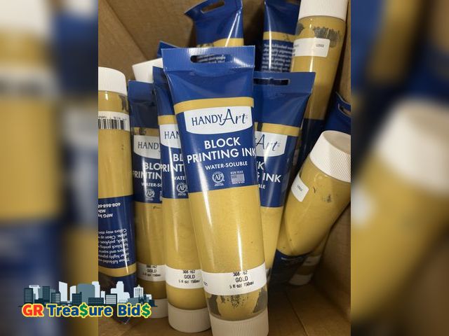 Lot 111-86221 - Lot of 24 Handy Art 308-040 Water Soluble Block Printing Ink Tube, Gold, 5-Ounce