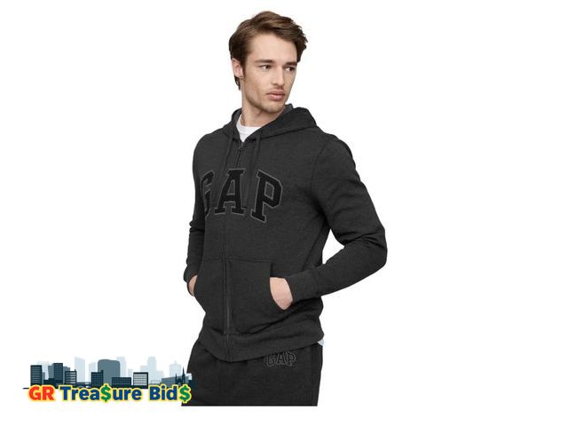 Lot 111-97891 - New GAP Logo Heritage Hoodie Hooded Full Zip Sweatshirt 2XL