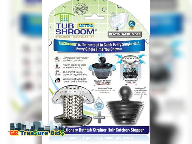 Lot 111-45132 - TubShroom Ultra Revolutionary Bath Tub Drain Protector Hair Catcher/Strainer/Snare, Stainless Steel,...