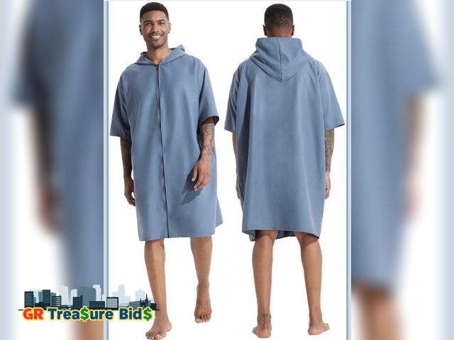 Lot 111-50211 - New PISIQI Surf Poncho Changing Robe with Hood Absorbent Quick Dry Microfiber Wetsuit Changing Towel...