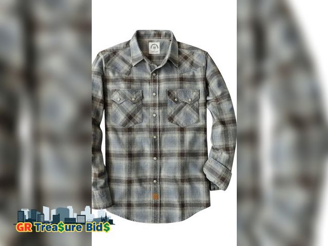 Lot 111-51168 - New Men Long Sleeve Casual Cozy Snap Button Western Plaid Shirts Soft Pure Cotton Size Small