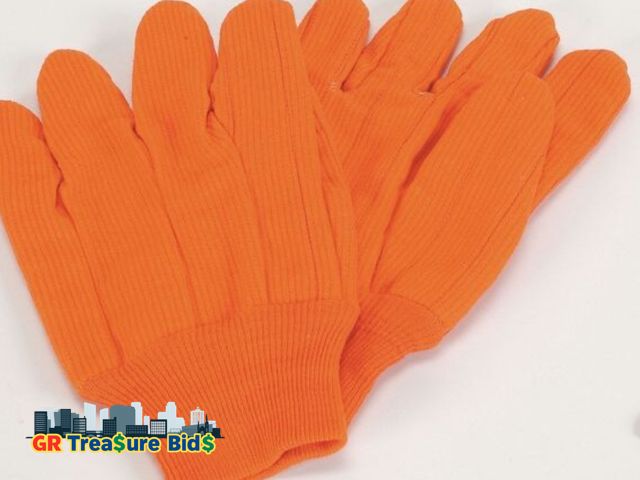 Lot 111-48626 - Orange 12Pairs Cotton Work Gloves, Safety Protection Work Gloves for Painter Mechanic Industrial War...