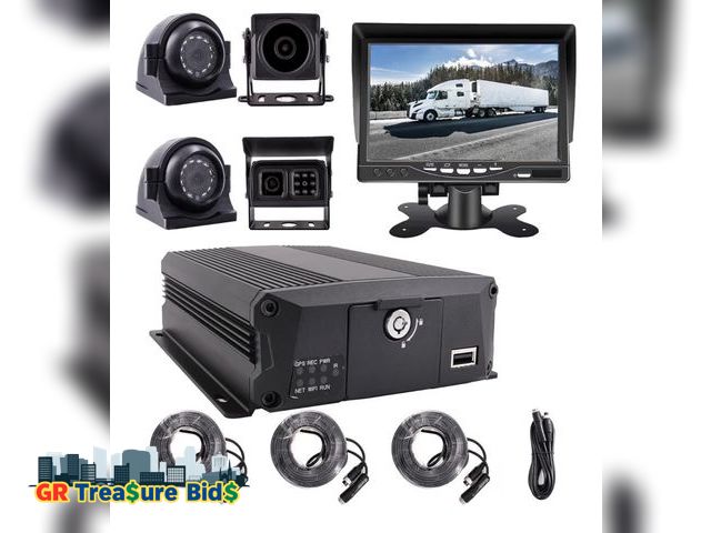 Lot 111-85282 - New 1080P Mobile Vehicle Bus CCTV DVR Video Recorder Kit with Night Vision Waterproof Side Front Rea...