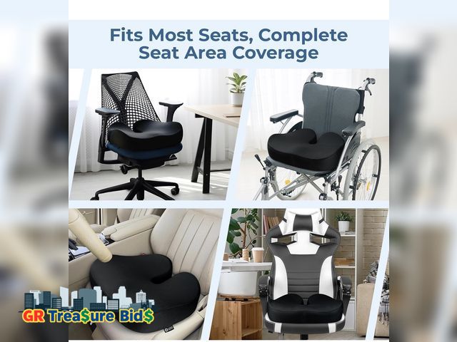 Lot 111-5075 - New Pressure relief seat cushion 5 STARS UNITED Seat Cushion for Tailbone Pain Relief – Large Memory...