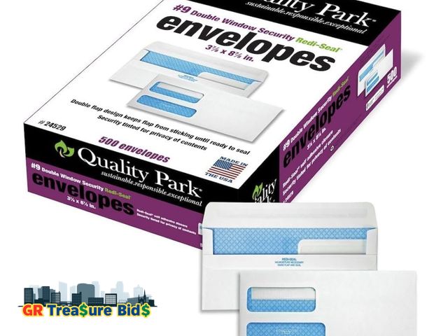 Lot 111-73134 - Quality Park® Redi-Seal™ Double-Window Security Envelopes, #9, 3 7/8" x 8 7/8", White, Box Of 500