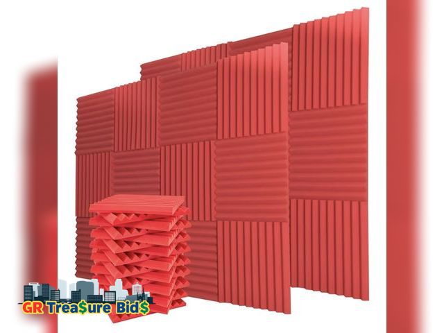 Lot 111-607267 - New Acoustic Foam Panels 24 Pack 1 x 12x 12 Inches Soundproof Wall Panels Acoustic Foam Sound Panels...