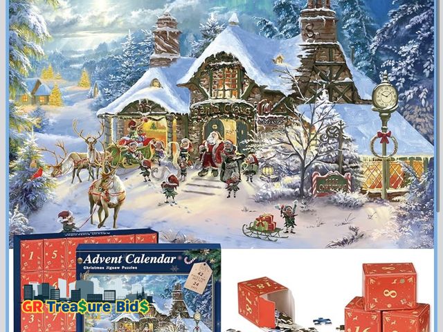 Lot 111-5927 - New Advent Calendar 2025 Christmas Puzzles for Adults and Kids - Santa's Night 1008 Pieces Advent Pu...