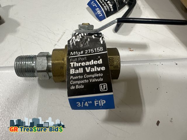 Lot 111-83672 - New 3/4″ Full Port Threaded Ball Valve – Lead-Free Brass (FIP)