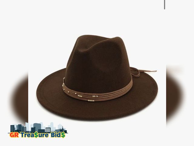 Lot 111-66904 - Vintage Wide Brim Jazz Fedora Hats Women Men Wool Felt Trilby Panama Cap Party Wedding Church Hats