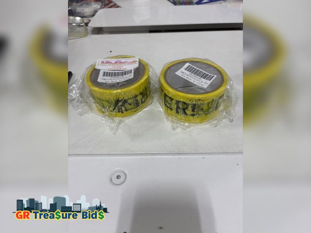 Lot 111-25967 - 2 rolls  New LOGOFUN Halloween DIY Caution Tape Warning Decal with Scary Font Scene Setting Props fo...