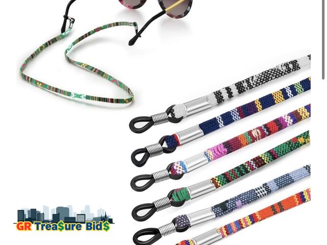 Lot 111-11676 - New 6PCS Eyeglass Chain Coarse Cotton Strap Holder Sports Glass Cords Lanyard Necklace Chain Eyewear...