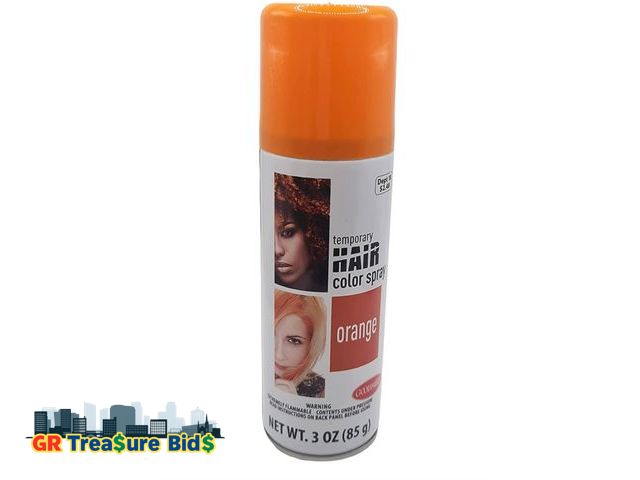 Lot 111-43552 - New Temporary Hair Color Spray - Wash Out! - 85g includes 8 colors: Orange, glitter, purple, black, ...