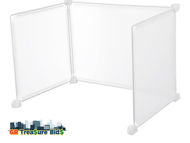 Lot 111-54132 - Garneck 3pcs Transparent Desktop Partition Shield Sneeze Guard for Desk Portable Divider Screen for ...