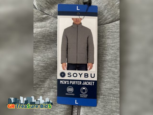 Lot 111-2043 - 1 New SOYBU SOYBU, Men’s PUFFER JACKET LARGE SIZE, gry color