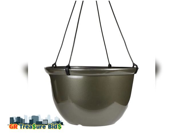 Lot 111-61859 - The HC Companies 11 Inch Hanging Metallic Planter - Round Hanging Basket for Indoor Outdoor Plants, ...