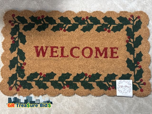 Lot 111-51793 - New Rectangular Door Mat - 17.75" x 29.5" (1 Pc) | Durable &amp; Festive Design - Perfect Holiday We...