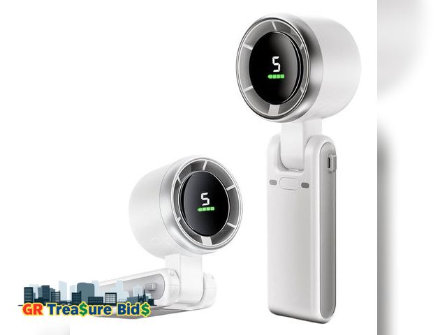 Lot 111-35654 - New Portable Handheld Turbo Fans, 5 Gear Wind, Battery Operated, USB Rechargeable Personal Fans, 3 I...