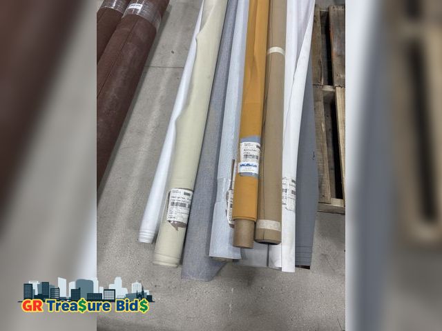 Lot 111-41977 - Man rolls different colors Leathaire Fabric, 57.8'' x 39'' unknown length Faux Leather, Waterproof, ...