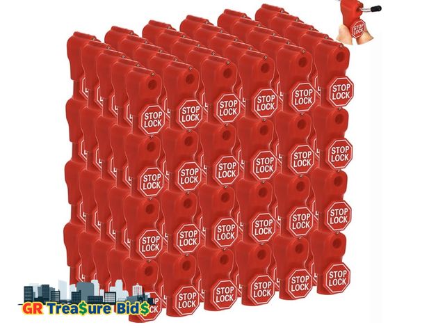 Lot 111-88909 - TOPZEA 120 Pack Peg Hook Locks, 6mm Plastic Magnet Security Red Stop Lock Anti-Theft Pegboard Displa...