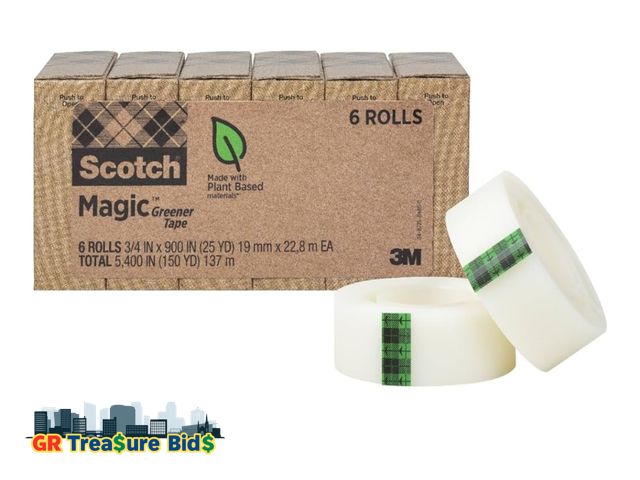 Lot 111-80305 - Scotch Magic Greener Tape, 3/4 x 900 Inches, Boxed, 6 Rolls (812-6P)