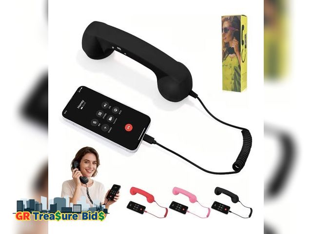 Lot 111-80868 - New Retro Phone Handset, 2026 New Retro Style Type-C Phone Handset,Vintage Wired Plug in Handheld Ce...