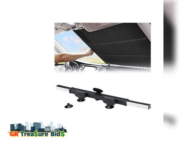 Lot 111-96816 - SEINECA Retractable Windshield Sun Shade for Car, Large Sun Visor Protector Blocks 99% UV Rays to Ke...