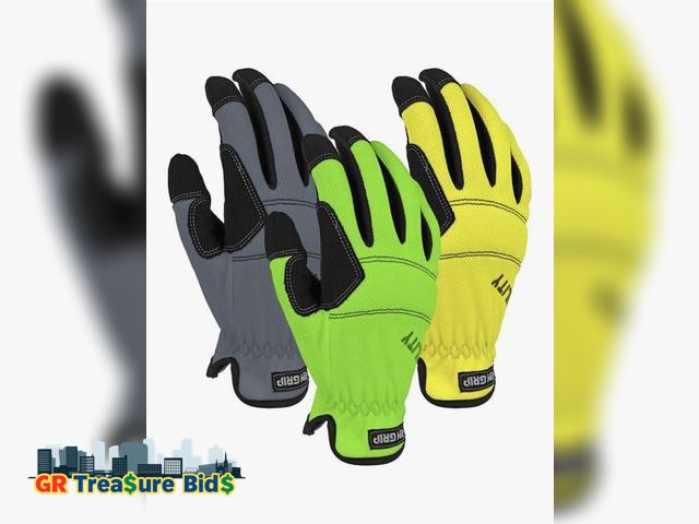 Lot 111-71328 - Firm Grip High Vis Large Utility High Performance Glove, Large (Pack of 3)